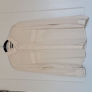 NWOT white silk button up